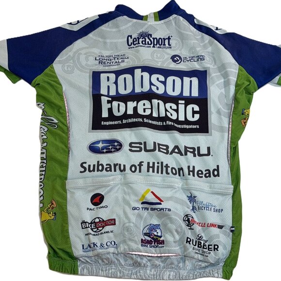 Team Subaru Cycling Jersey Pactimo Shrt Sleeve Blue M Polyester Lt weight Jacket - Picture 7 of 11